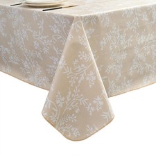 Vinyl Tablecloth with Flannel Backing - Waterproof, Oil-Proof, Easy to Clean ...