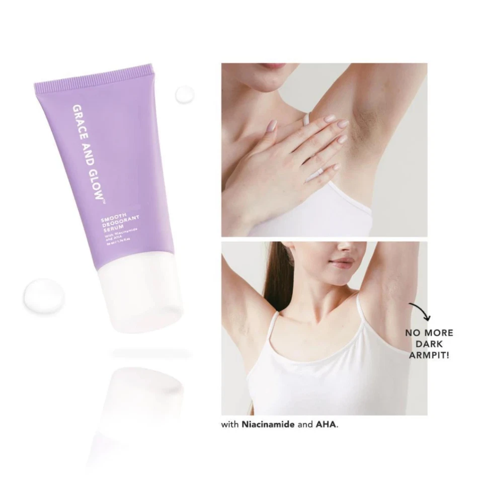 Suero desodorante suave Grace & Glow niacinamida AHA ilumina las axilas 50 ml Foto 4 de 4
