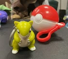 Vintage 1999 Burger King Pokemon Sandshrew Keychain Toy in Pokeball Capsule