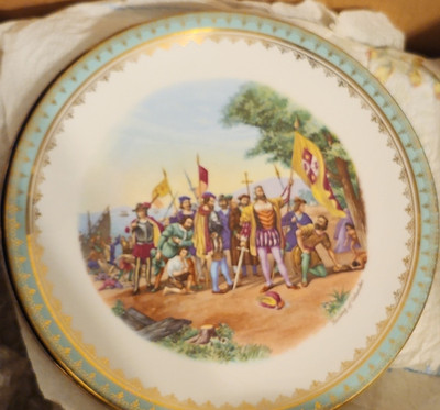 Historical Masonic Multicolor Porcelain Collector Plates, Decorative, 1970-1999