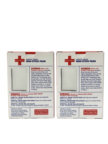 2 Johnson & Johnson First Aid Sterile Non-Stick Pads & 3M Nexcare Gentle Paper - Picture 6 of 7