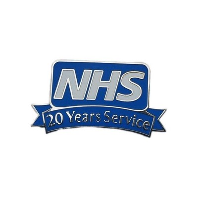 NHS National Health Service Long Service Award Emaille Abzeichen - 20 Jahre Dienst