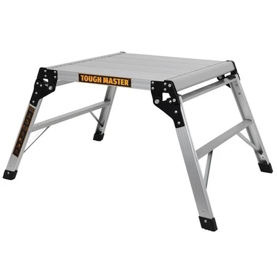 Aluminium Work Platform 600 x 600mm 150KG Capacity 2 Step Stool TOUGH MASTER
