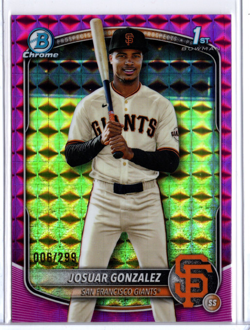 2025 Bowman Chrome Josuar Gonzalez BCP-153 Fuchsia Geometric Refractor #/299