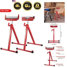 Folding Roller Stand Height Adjustable Load Capacity 250LB for Woodworking Tools