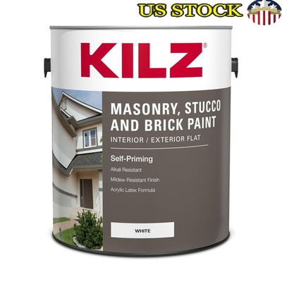 #ad Self Priming Masonry Stucco Interior Exterior Waterproof Anti mold 1 Gal White $51.63