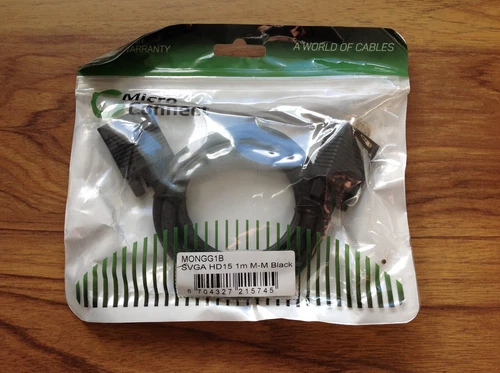 Micro Connect SVGA HD15 1m M-M Black Double Shielded 1900x1200, MONGG1B