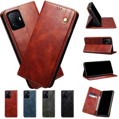 For Xiaomi Redmi Note 10 Pro Mi 11T 10T Magnetic Flip Leather Wallet Case Cover