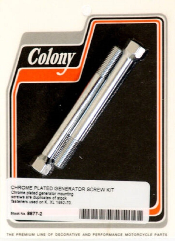 Colony 8877-2 Generator Screw Kit Chromed Hexed 57-70 Harley