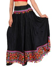 Boho Gypsy Old Kuchi Embroidery Banjara Skirt Tribal Ethnic Embroidered Skirt 01