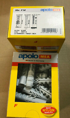 Mea  apolo Spreizdübel Flossendübel F 14 x 70 mm  40 St. (2 x 20 St.) Neu ! 