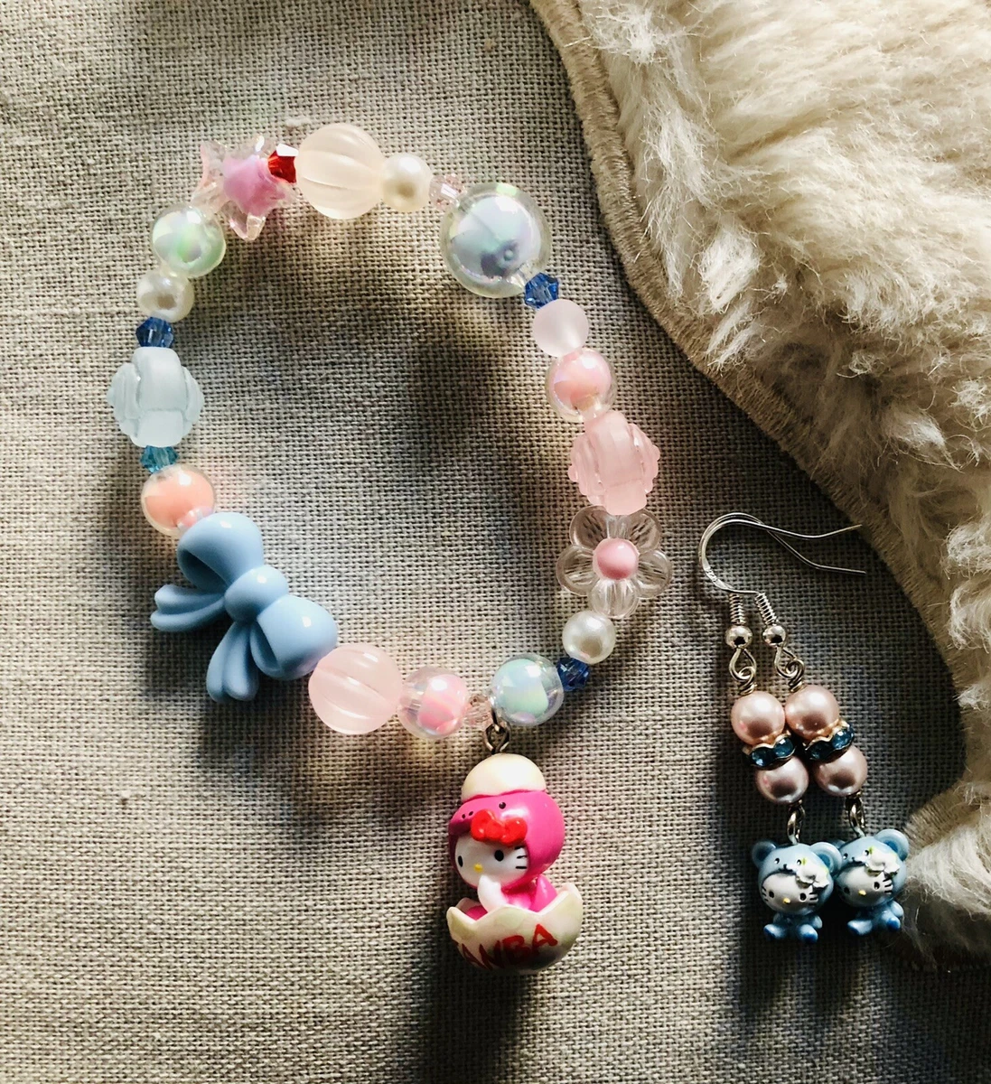 Sanrio Characters Beaded Necklace Hello Kitty