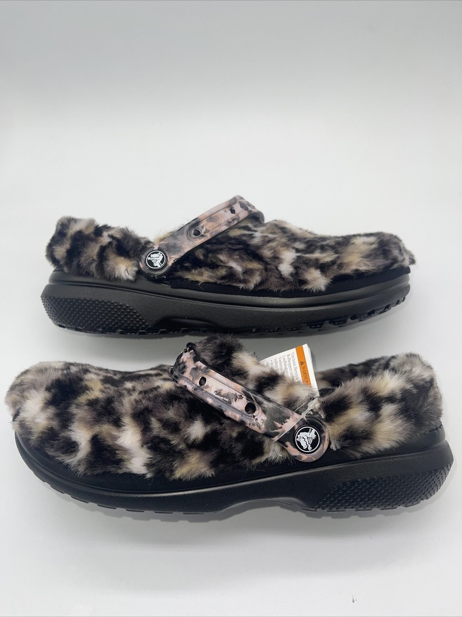 Crocs Faux Fur Classic Fur Sure Animal Print 207303-0C4 Women's