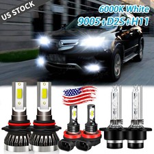 For Acura MDX 2007-2013 - 6000K LED HID Headlight + Fog Light Bulbs Combo Kit