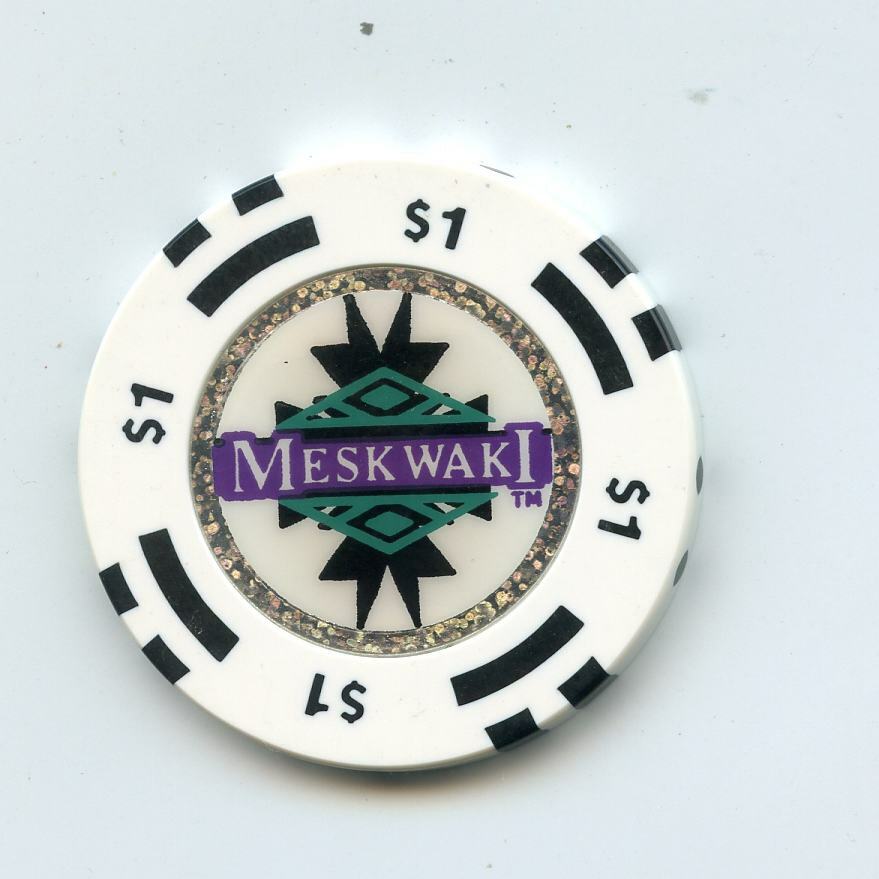 1.00 Chip from the Meskwaki Casino Tama Iowa BJ eBay
