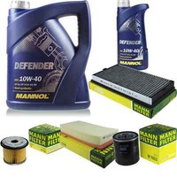 Mann Inspektionspaket 6L Mannol Defender 10W-40 FüR Peugeot 406 1.9 Td 2.1