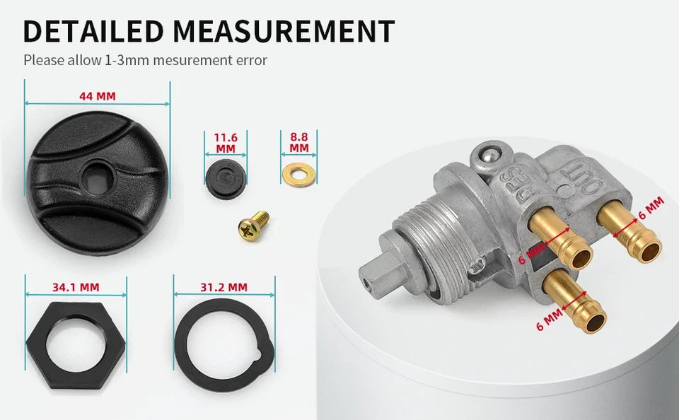 Válvula de combustible Petcock perilla tuerca para Sea Doo GS GSI GSX GTI GTS GTX HX SP SPI SPX XP Foto 4 de 4