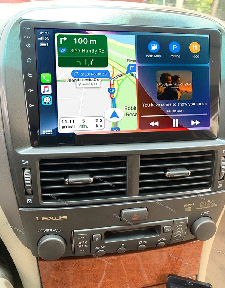 Radio Apple Carplay para Lexus LS430 2001-2006 Android 13 GPS NAVEGACIÓN SWC con cámara Foto 3 de 4