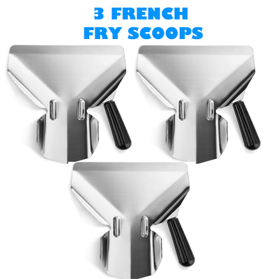 #ad 3 NEW PRO WARE COMMERCIAL FRENCH FRY SCOOPS POPCORN BAGGER FRIES $26.99