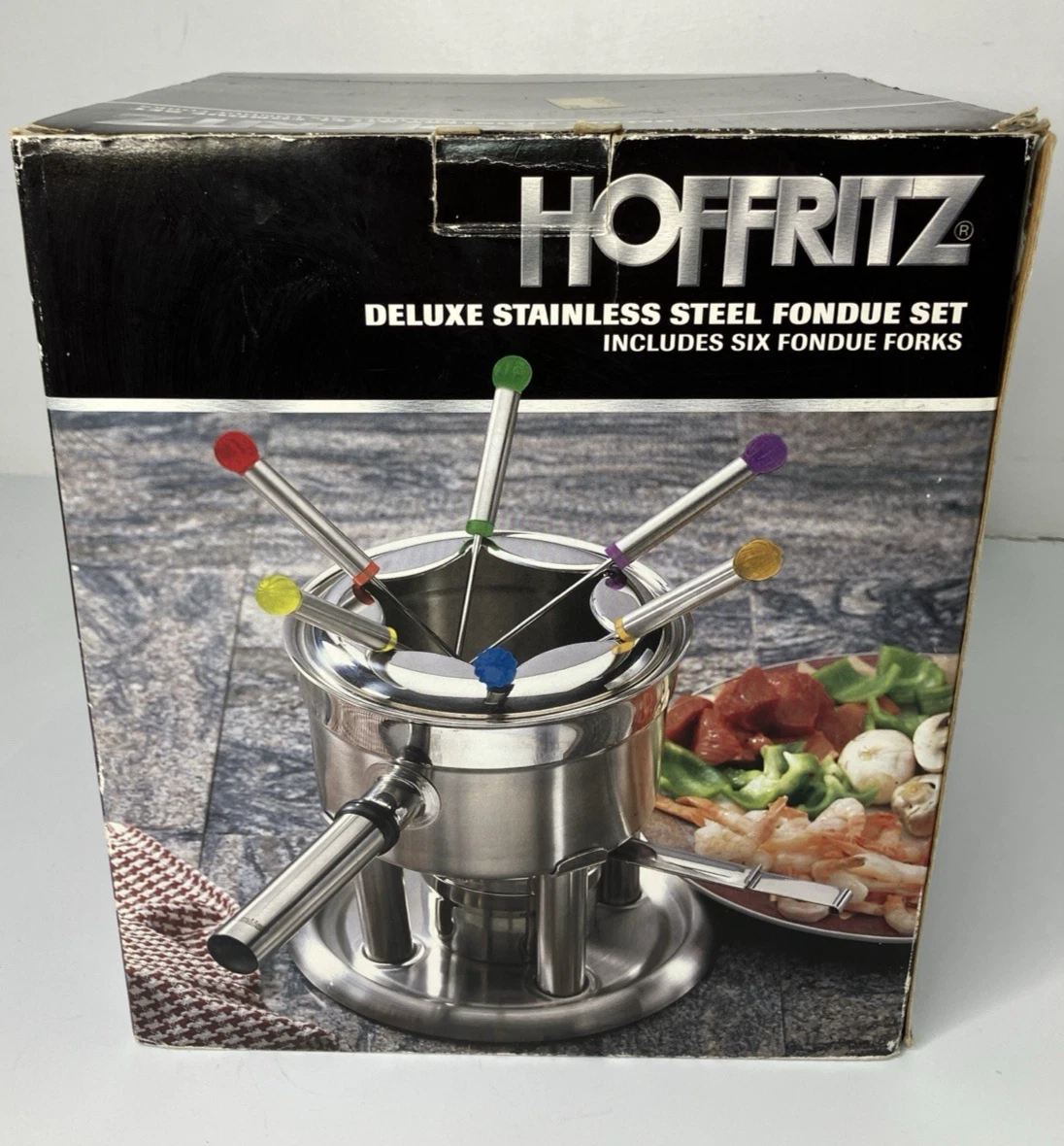 Hoffritz Deluxe Fondue Set 18/8 Stainless Steel 6-Forks ~ In Box
Opens in a new window or tab
