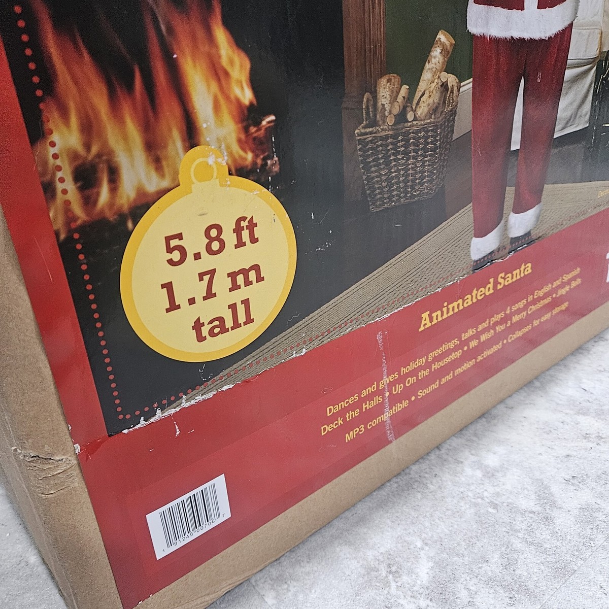 New- Holiday Time Animated Dancing Singing Santa Claus 5.8