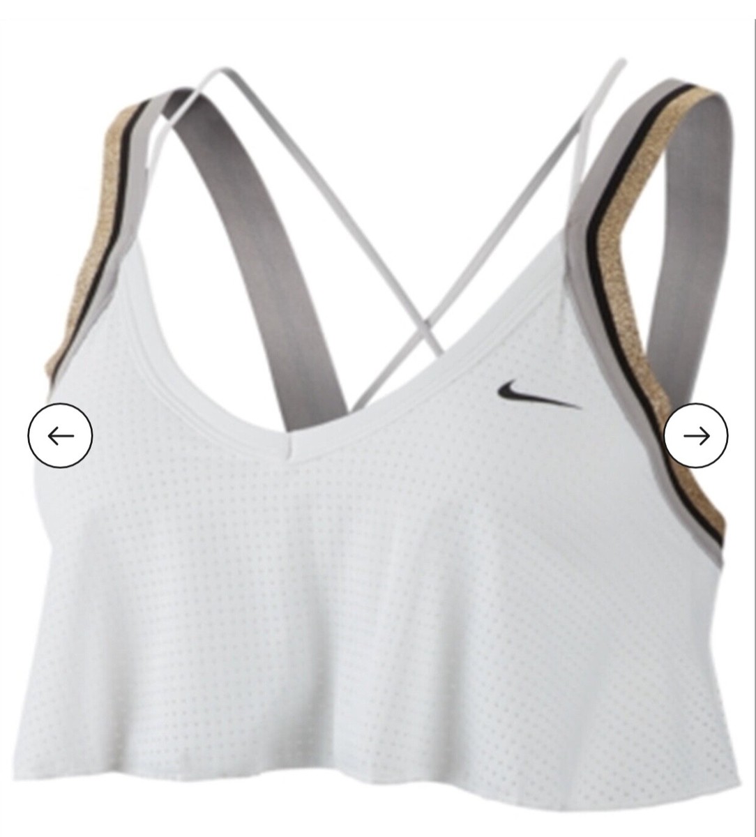 nike white strappy sports bra