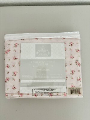 New Twin Sheet Pacific Coast Textiles Cavendish Royal Paisley BlushRose 3 Piece