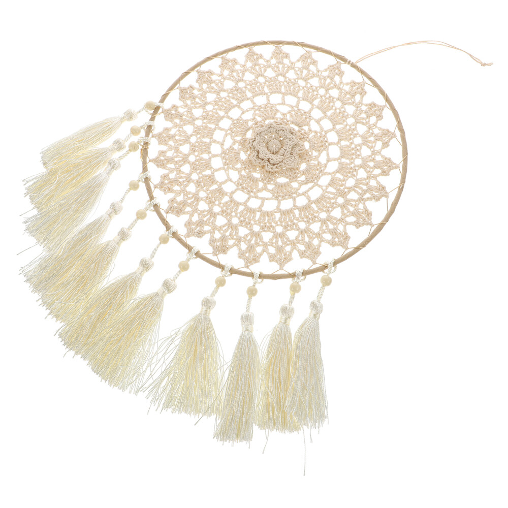 Chic Tassel Dream Catcher Wall Art with Battery Lights  -image