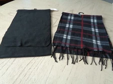  2 Winter Neck Scarfs 1 Black Athletach / 1 TOPGRADE Red, White & Black Plaid 