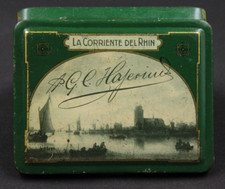 Alte Blechdose Zigaretten PERLAS AGC Hagerius La Corriente del Rhin Niederlande