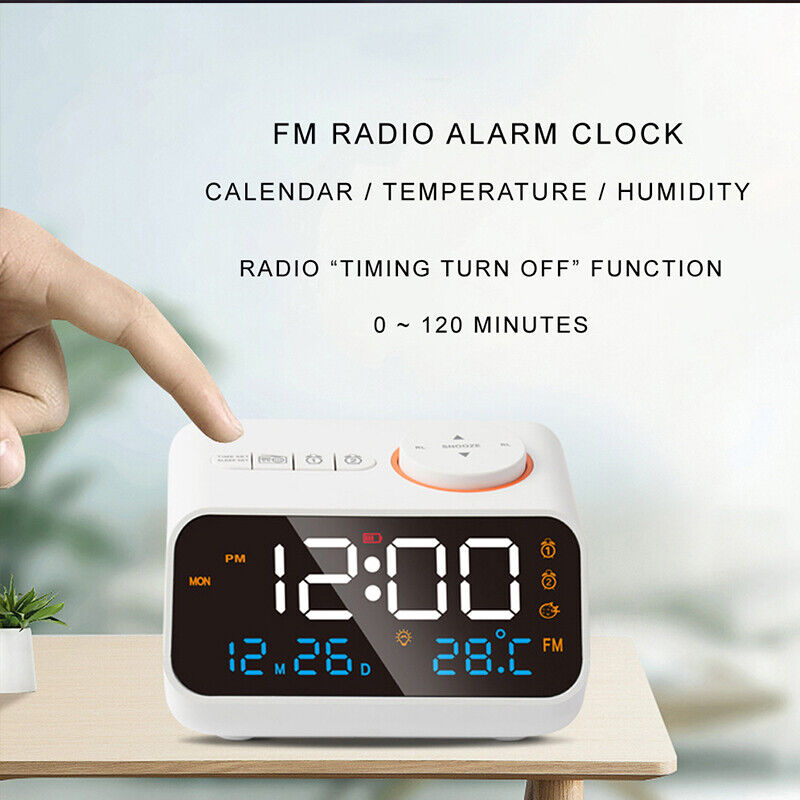 LED Radiowecker Funk uhr Lautsprecher Digital FM Wecker Alarm Schlummerfunktion