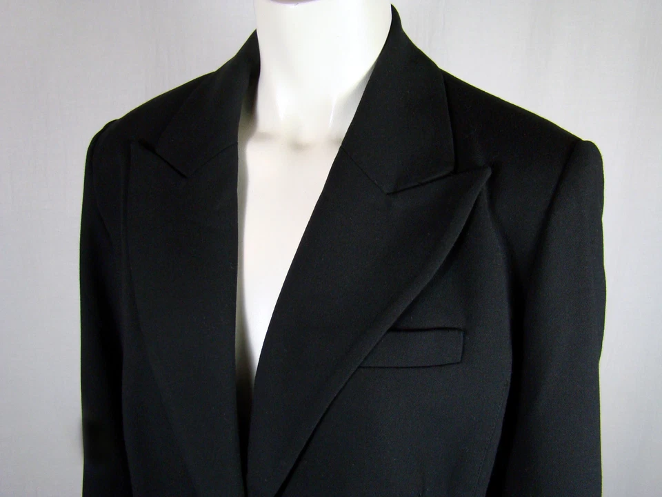 Chaqueta Blazer CACHE Para Mujer Negra Con Cordones Espalda Forro Leopardo NUEVA NUEVA CON ETIQUETAS Talla 12 Foto 2 de 4