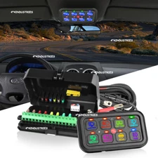 For Jeep Wrangler 8Gang RGB Switch Panel LED Light Bar Multifunction Control Box