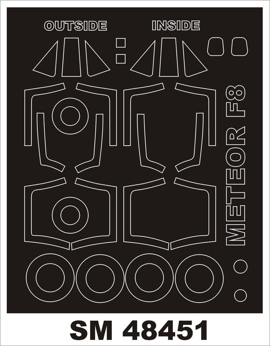 Montex 1/48 painting masks for Gloster Meteor F.8 for Airfix - SM48451 Montex 1/48 painting masks for Gloster Meteor F.8 for Airfix - SM48451