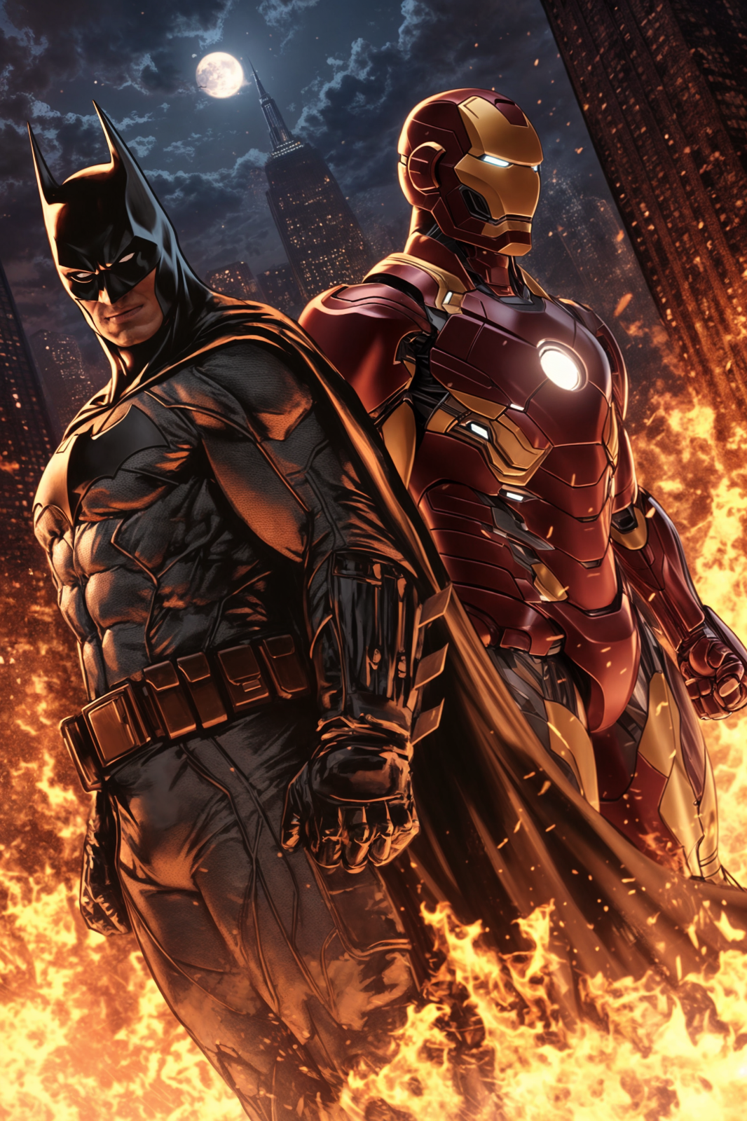 Batman and Iron Man Limited Edition 13x19 Art Print 1/30 Marvel DC Crossover  