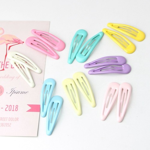20 Enamel Metal Snap Barrettes Hair Clips BB Hairpins 2" for Women Girls - Picture 10 of 25