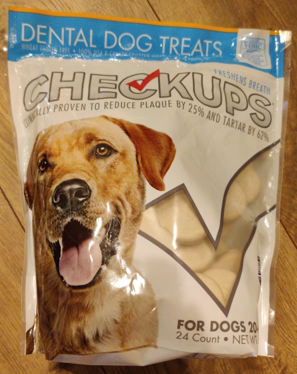 9 LBS (3 BAGS) Checkups Dental Dog Treats Reduces Plaque by 25 20 lb