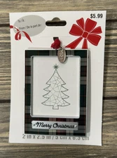 Studio Decor Christmas Tree Ornament Picture Frame Plaid Merry Christmas 2021