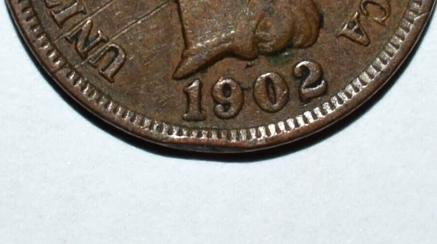 1902 Indian Head Penny Error Blem Rim Obverse Arrows Die Crack Full Liberty Band - Image 3 of 4