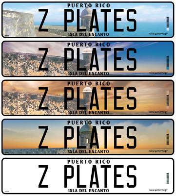 Puerto Rico Premium Euro Style Custom License Plate with Barcode