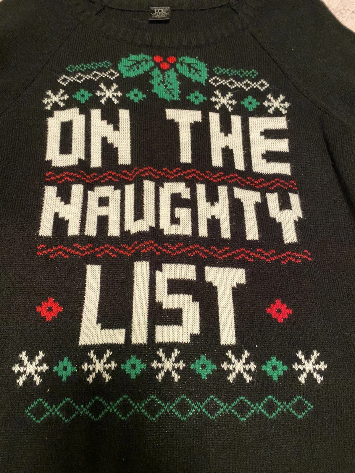 ugly christmas sweater women’s Large Spell Out