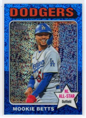 2024 Topps Heritage Blue Sparkle Refractor Mookie Betts Dodgers