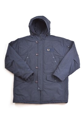 Fred Perry Full-Zip Primaloft Lined Parka Jacket Navy J1254 Size M