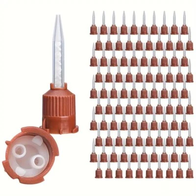 SKATTOOTH Dental Mixing Tips Nozzle Silicone Conveying Mixer Impression Material 100Pcs
