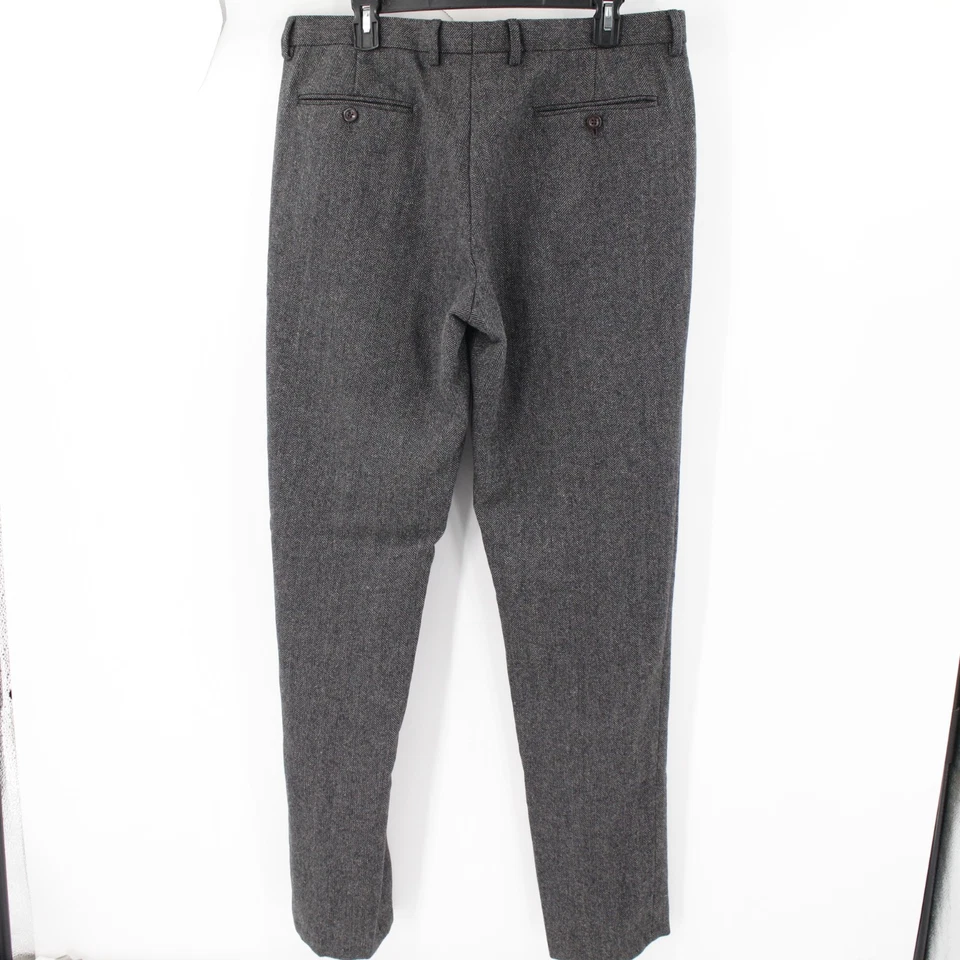 Calça J Crew Masculina 34 L34 Bowery Slim Fit Tweed Lã Espinha de Arenque Frente Plana - Imagem 3 de 4