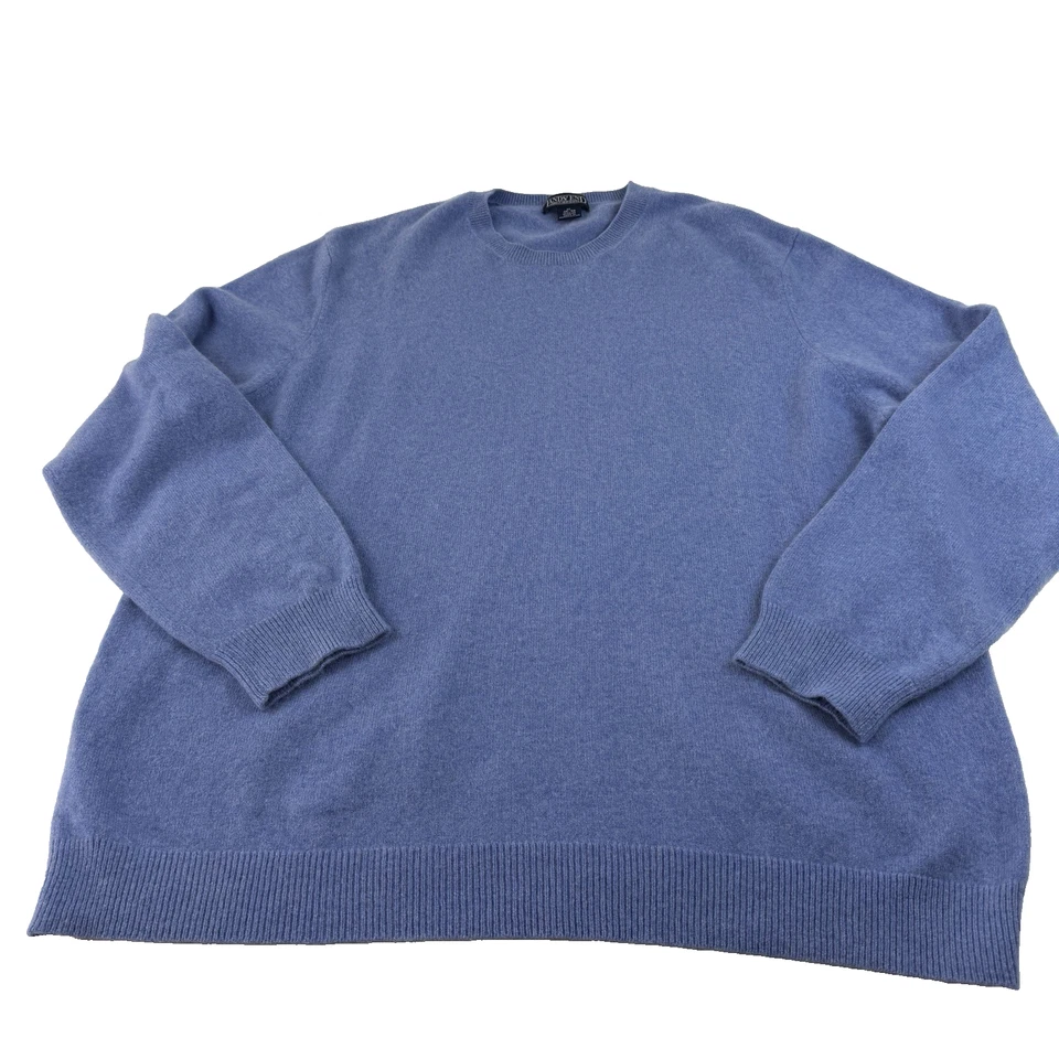 Lands End Cashmere Blue Sweater Mens XL  46-48 Crew Neck Casual Pullover Preppy - Image 4 of 4