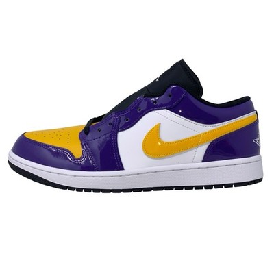Air Jordan 1 Low 'Lakers' Patent Purple Sneakers, Size 12 BNIB