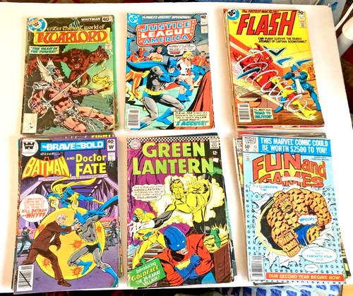 Lot of 28 Vintage Comics (Mostly 70s) Batman Superman Justice Lgue Green Lantern