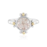 Cavill Kupferfarbener Rutilquarz Ring 925 Sterlingsilber 14K Gold Damen Schmuck-