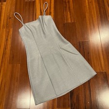 Reformation Silver Gray Dress Spaghetti Straps Sleeveless Sheath Mini Size Small